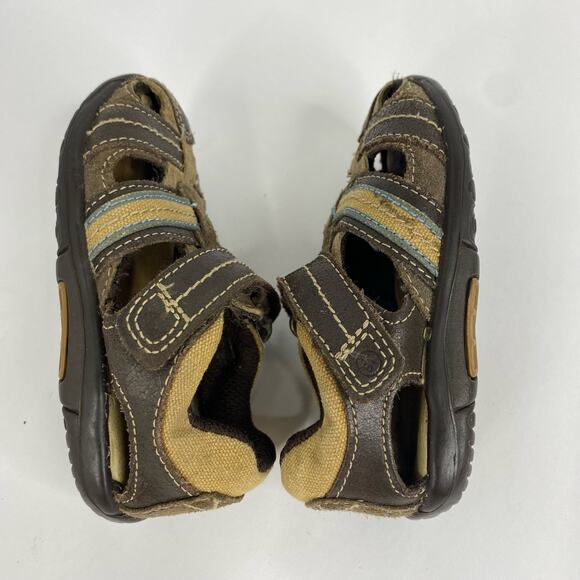Stride Rite Size 4 Boys Brown Dillan Sensory Response Technology Sandel Easy On - Picture 5 of 9